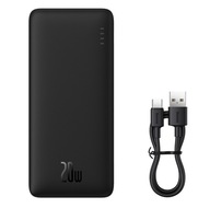 Powerbank Airpow 20W 10000mAh z kablem USB-A - USB-C 30cm - czarny
