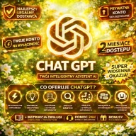 CHAT GPT PLUS | Indywidualne konto | 60 dni! | Automatyczna dostawa