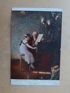 Stara pocztówka Salon Paryski, obraz J.A.Muenier, Międzychód