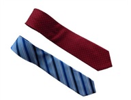DWA KRAWATY KLASYCZNE, BORDOWY i NIEBIESKI