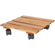 Drewniana podstawka na kółkach 29 × 29 × 7 cm | FSC | Brązowa
