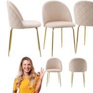 KRZESLO WELUR TAPICEROWANE GLAMOUR DO KUCHNI SALONU ZLOTE ROZOWE WELUROWE