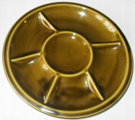 Talerz patera kabaret ceramiczny cieniowany oliwkowy ZESTAW 5 szt Pruszków