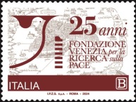 Włochy 2024 Znaczek 4715 ** Watykan pokój gołąb Wenecja mapa wspólne wydani