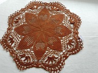 Szydełkowa * brązowy * kordonek * vintage* 54 cm