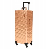 KUFEREK KOSMETYCZNY WALIZKA KUFER LAMPA KOSMETYKI TROLLEY ALUMINIUM