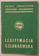 PTTK LEGITYMACJA CZŁONKOWSKA POLSKIE TOWARZYSTWO TURYSTYCZNO - KRAJOZNAWCZE