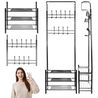 WIESZAK STOJĄCY PODŁOGOWY CZARNY NA PRZEDPOKÓJ RUHHY NA BUTY/KURTKI/UBRANIA