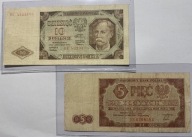 Banknoty PRL 1948: 5 zł i 10 zł (BB, BE) - Miłczak 133 i 134