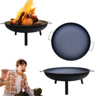 PALENISKO OGRODOWE DUŻE OGNISKO GRILL KOCIOŁEK RUSZT 60CM STALOWE