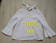 Bluzka lniana len biała 42