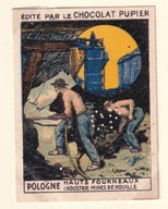 Śląsk, górnik, gónictwo, reklama czekolady Pupir, 7 x 5 cm /SZ2/
