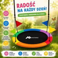 HUŚTAWKA BOCIANIE GNIAZDO OGRODOWA DLA DZIECI WIELOKOLOROWA 120cm XXL Ogród