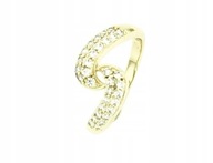 PIERŚCIONEK POZŁACANY BRYLANTOWY