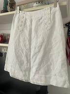 T biała letnia plażowa kieszenie wycieczki Monsoon M lniana len nowoczesna