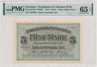 KOWNO 5 MAREK 1918 SERIA C / PMG 65 EPQ / Pick#R130 CM#K4 / PIĘKNY!