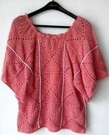 Bluzka nowa szydełkowa patchworkowa z krótkim rękawem Rozmiar 48 / 50