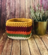 MAMAJASTUDIO Kolorowy kosz do przechowywania,kwadratowy koszyk 15x12cm.