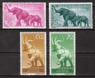 GUINEA ESPANOLA - 1957 - Mi 334-337 - SŁONIE xx