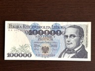 100000 ZŁ 1990 SERIA AA PIĘKNY STAN 1