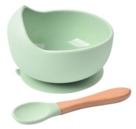 Miseczka silikonowa z łyżeczką dla niemowląt| Zielona| AS