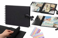 ALBUM KREATYWNY DO ZDOBIENIA SCRAPBOOKINGU NA ZDJĘCIA CZARNY A4 40 KARTEK