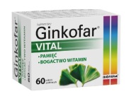 Suplement diety Ginkofar Vital 60 tabletek powlekanych miłorząb japoński