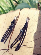 kolczyki wiszące długie koraliki chwosty 8cm