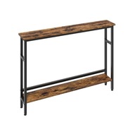 konsola stolik loft drewno dębowe lite na metalowych nogach wosk lub lakier