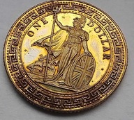 Moneta kolekcjonerska one dollar złota britannia 1 suweren Victoria 1847