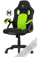FOTEL GAMINGOWY LUGANO GAMER |Czarno - Zielony| do Biurka Regulowany