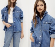 MANGO Teen bluzka koszula jeansowa z kieszeniami 13 14 lat