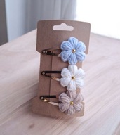 Spinki do włosów szydełkowe kwiatki 3 szt.