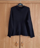 Plus size wygodny czarny damski sweter 48/50