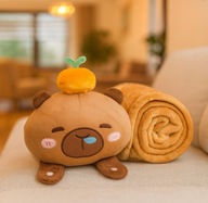 Mięciutki koc z poduszką KAPIBARA XL Flanela 100*170cm GRUBY MIĘKKI NARZUTA