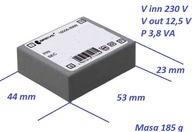 Transformator zalewany UI 30-03F/002/012 12,5V / 0,3A 3,8VA używany 11-5-5