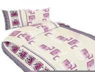 pościel z flaneli 180x200 +2x70x80 + 2x40x40 guzik F 13 Kostka fiolet