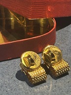 VINTAGE BOGATE ZŁOTE SPINKI DO MANKIETÓW ZŁOTA SIATKA Z LAT 40/50 TE