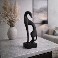 Figurka dekoracyjna chart pies czarna rzeźba – nowoczesna aesthetic Klarite