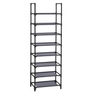 SONGMICS Regał na buty, 8 poziomów, szary LSR024G02, 28x46x145 cm