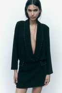 ZARA SUKIENKA O KROJU MARYNARKI Z BŁYSZCZĄCYMI S