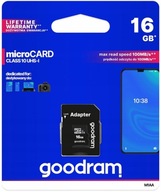 Goodram karta pamięci 16 GB Micro SD HC CLASS 10 + adapter SD