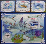 T.0421 SERIA+BLOCZEK FAUNA RYBY DRAPIEŻNE REKINY