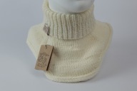 Wełniany komin, ocieplacz dziecięcy, merino, zimowy, rozm. 86-98cm, ecru