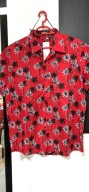 11 Koszula hawajska Vat Pave wyrazista czerwień szkice palm bawełna 100% L
