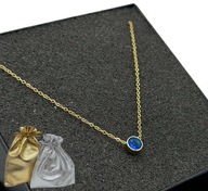 NASZYJNIK ZŁOTY NIEBIESKA CYRKONIA STAL CHIRURGICZNA