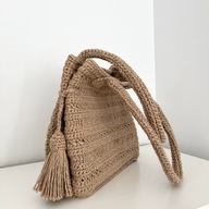 Quiet Craft Jute Bag - torebka z juty, ręcznie wykonana szydełkiem.