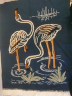 KILIM MAKATKA HAFT WEŁNA DO POWIESZENIA SKANDYNAWSKI ŻURAWIE