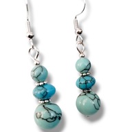 T22 Kolczyki kamienie TURKUS JASNO NIEBIESKI delikatne