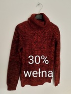 Golf wełna gruby sweter S damski